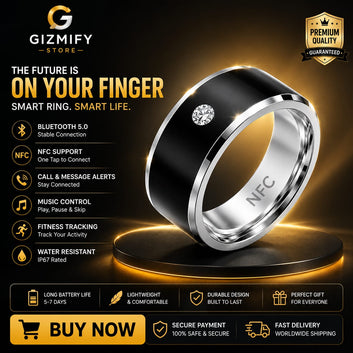 Bluetooth Multifunction Smart Ring – Wireless Touch Control Wearable for Calls, Music & Fitness Tracking