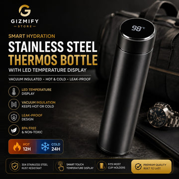 Stainless Steel Thermos Water Bottle with Digital LED Temperature Display – Vacuum Insulated Smart Hot & Cold Flask