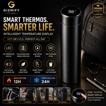 Stainless Steel Thermos Water Bottle with Digital LED Temperature Display – Vacuum Insulated Smart Hot & Cold Flask