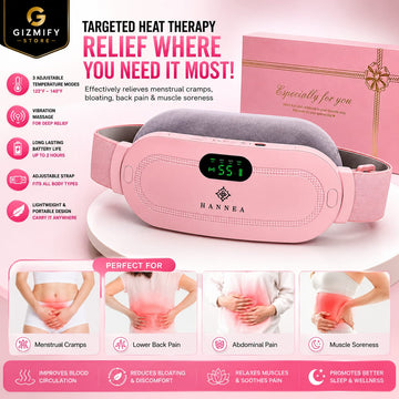 Rechargeable Period Pain Relief Heating Belt – Electric Heating Pad for Menstrual Cramps & Abdominal Muscle Pain Relief