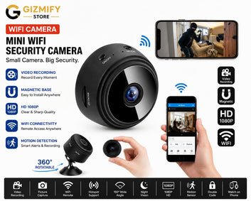 Mini WiFi Night Vision Security Camera – HD 1080P Wireless Hidden Spy Camera with Mobile App Remote Viewing